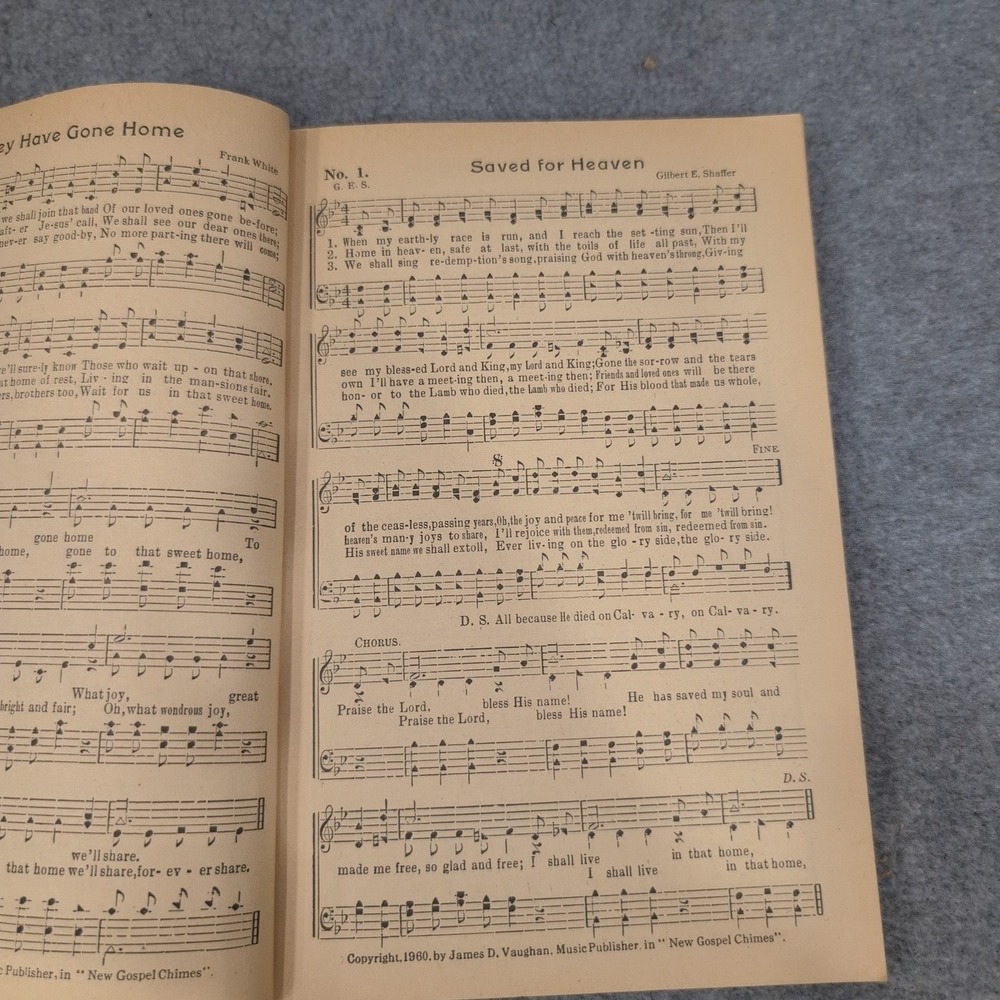 New Gospel Chimes 1960 James D Vaughan Shaped Note Gospel Song Book Hymnal - Picture 4 of 4